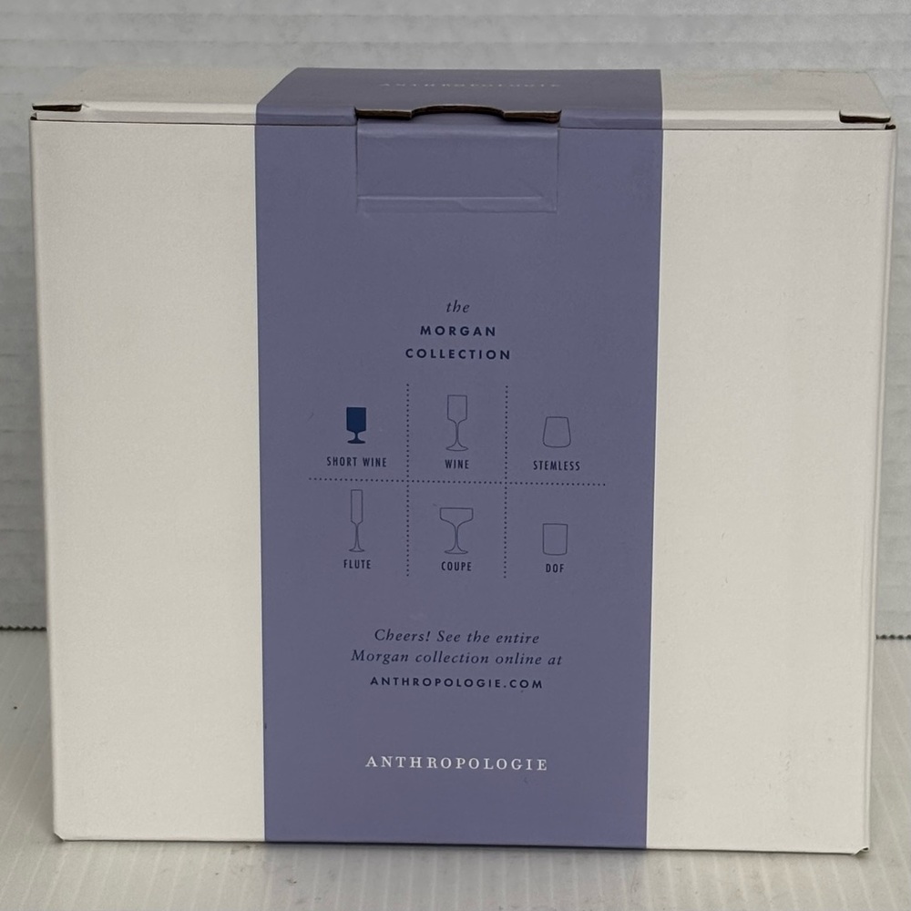 Anthropologie The Morgan Collection Lilac ShortWine Glasses Set of 2 New in Box - Picture 4 of 9
